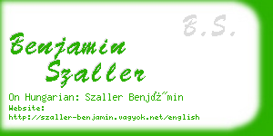 benjamin szaller business card